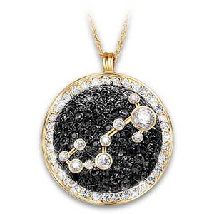 Genuine Black Sapphire Scorpio Pendant Necklace