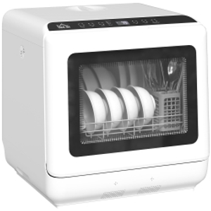 HOMCOM 6L Five-Mode Tabletop Dishwasher - White