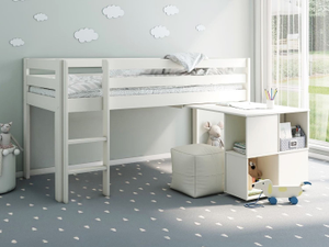 Noomi Nora Workstation Mid Sleeper Bed Solid Wood (FSC-Certified)