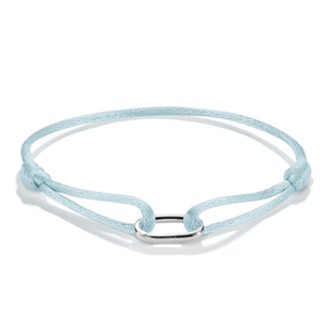 Connect Silver Turquoise Textile Charm Bracelet