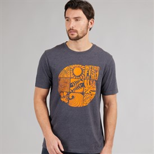 Weird Fish Mens Suntime Graphic T-Shirt Navy