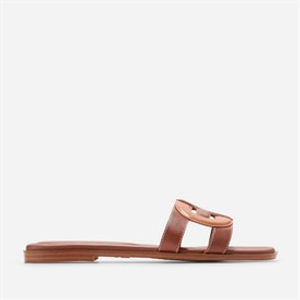 Cole Haan Womens Chrisee Slide Sandals Dark Cuoio Brown/Pecan