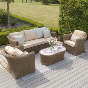 Maze - Winchester 3 Seat Rattan Sofa Set - Ceramic Glass