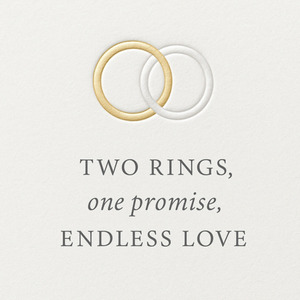 Two Rings One Promise Endless Love Typography Wedding Card
