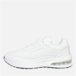 French Connection Junior Suede Block Trainers White (Black Sole)