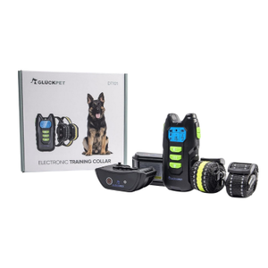 Pack 2 Collares de Adiestramiento para Perros con Sonido Vibración y Luz Impermeable Recargable Amarillo/Negro Glückpet