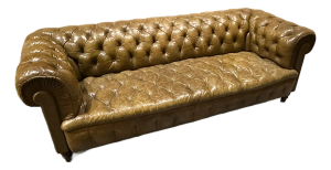 Vintage Tufted Leather Chesterfield Sofa
