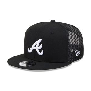 Atlanta Braves MLB Evergreen Black 9FIFTY Trucker Adjustable Cap