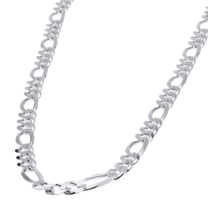 Men's 14K Gold Chain Solid White Gold Figaro Chain 3mm-8mm