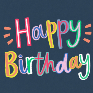 Moonpig Happy Birthday Colourful Typography Card