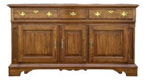 Vintage Pennsylvania House American Traditional Solid Oak 3 Drawer Buffet or Sideboard