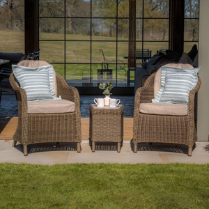 Maze - Winchester 3 Piece Rattan Bistro Set - Ceramic Glass
