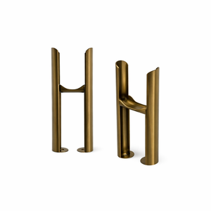 Pair of Double Column Feet – Antique Brass – GLO Kensington