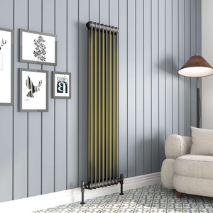 Vertical Column Radiator – Antique Brass – GLO Kensington