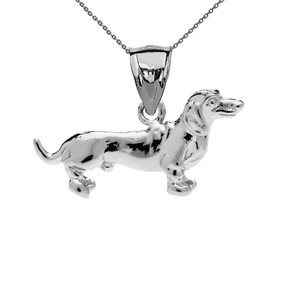 Sterling Silver Dachshund Pendant Necklace
