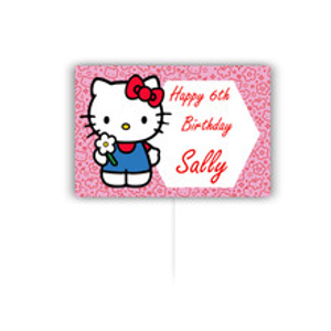 Personalised Hello Kitty Red Bow Cake Topper