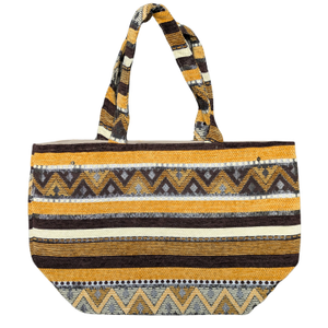 The Nador Large Expandable Fabric Tote In Yellow (L)