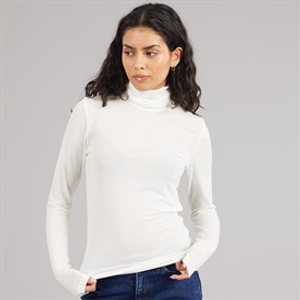 JJXX Womens Nova Long Sleeve High Neck T-Shirt Vanilla Ice