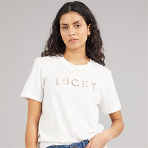 Jacqueline De Yong Womens Selma T-Shirt Cloud Dancer