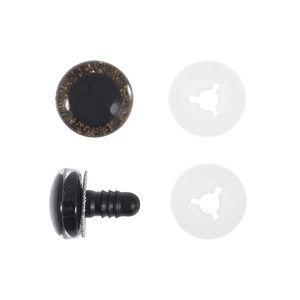 Lot de 6 yeux de sécurité 12 mm - Marron