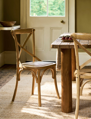 Ferndale Cross Back Dining Chair  - Elm Wood, Natural, Set of 2