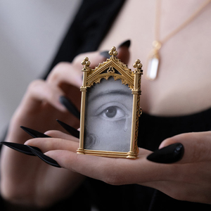 LENORE. Gothic Arch Window Photo Frame - Gold