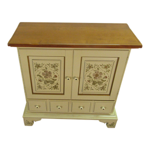 Ethan Allen Solid Maple Paint Decorated Console Cabinet