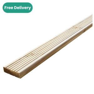 Grooved Treated Deck Board 125 x 38mm NOM 3m