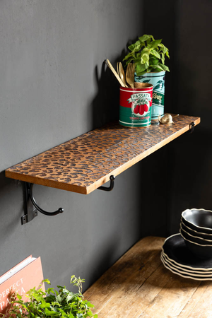 Leopard Print Wooden Shelf With Bracket