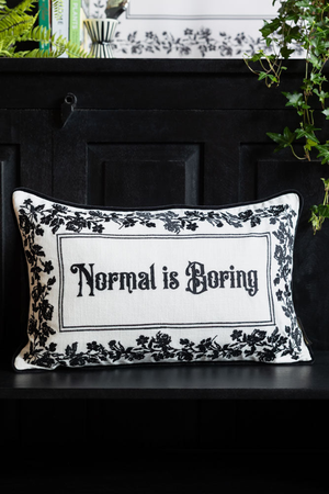 Normal Is Boring Embroidered Rectangular Cushion