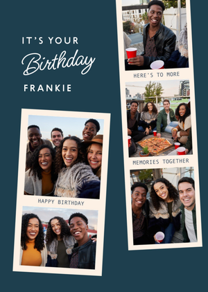 It's Your Birthday Here's To More Memories Photo Upload Card