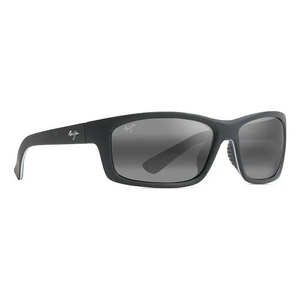 Kanaio Coast Polarised Sunglasses - Matte Soft Black with White and Blue/Neutral Grey