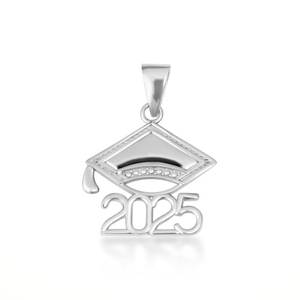 .925 Sterling Silver Class Of 2025-2026 Graduation Cap Pendant Necklace