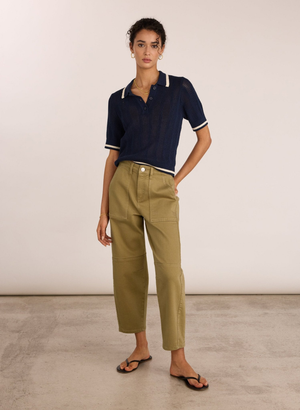 Reece Organic Cotton Stretch Barrel Leg Cargo Jeans - UK 10 | EU 36 | US 06 / Taupe