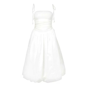 Alexa Rich Cotton White Puffball Dress (M)