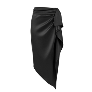 Asymmetric Draped Black Skirt (S)