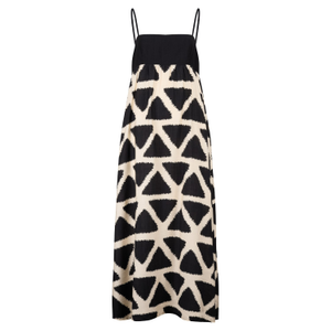 Broken Promises Black And White Geometric Print Maxi Dress (S)