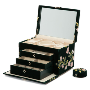 Zoe Large Jewellery Box - Forest Green
