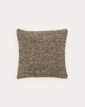 Tivra black cotton and jute cushion cover 45 x 45cm