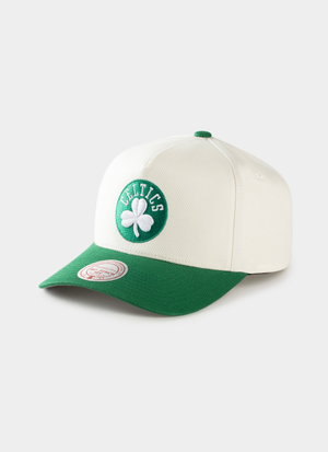 Mitchell & Ness NBA Boston Celtics White & Team Color Pro Pinch PC Cap