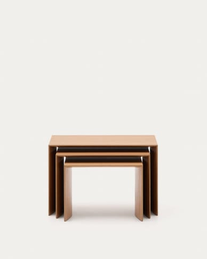 Litto set of 3 oak veneer nesting tables FSC Mix Credit 60 x 40 / 51 x 36 / 42 x 31 cm