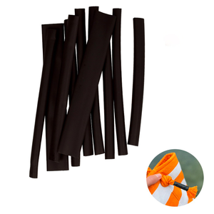 Lot de 10 gaines thermorétractable pour extrémité de cordon - Noir