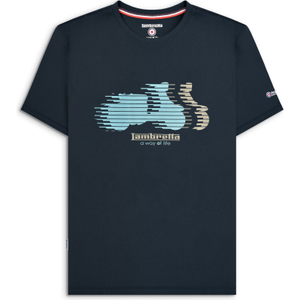 Lambretta Mens Scooter Blur Short Sleeve T-Shirt - 4XL / Navy