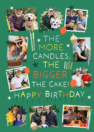 More Candles Bigger Cake Photo Upload Birthday Card