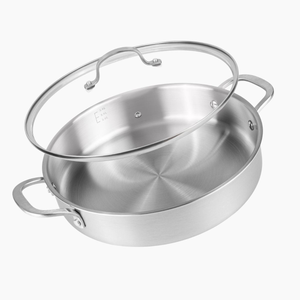 28cm Stainless Steel Shallow Casserole Pot – Induction & Oven Safe