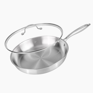 Induction 30cm Stainless Steel Frying Pan with Lid
