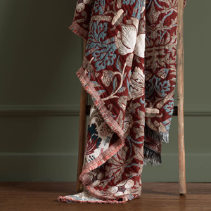 Strawberry Thief Jacquard Throw Berry