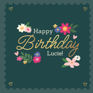 Moonpig Floral Typographic Happy Birthday Card
