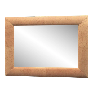 Large Faux Ostrich Leather Framed Wall Mirror