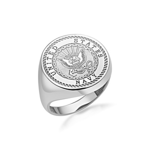 Silver US Navy Men’s Signet Ring